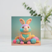 Whimsical Cute Bunny Easter Feiertagskarte (Stehend Vorderseite)