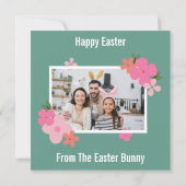 Whimsical Cute Bunny Easter Feiertagskarte (Rückseite)