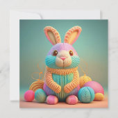 Whimsical Cute Bunny Easter Feiertagskarte (Vorderseite)