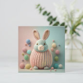 Whimsical Cute Bunny Easter Feiertagskarte (Stehend Vorderseite)