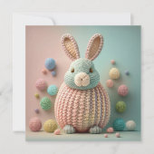 Whimsical Cute Bunny Easter Feiertagskarte (Vorderseite)
