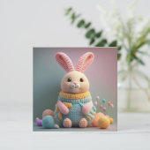 Whimsical Cute Bunny Easter Feiertagskarte (Stehend Vorderseite)