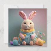 Whimsical Cute Bunny Easter Feiertagskarte (Vorderseite)