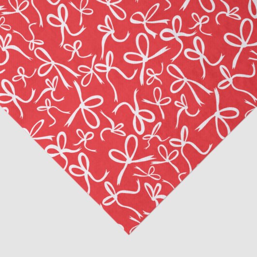 Whimsical Cute Christmas Bows Pattern Girly Gift Seidenpapier (Detail)