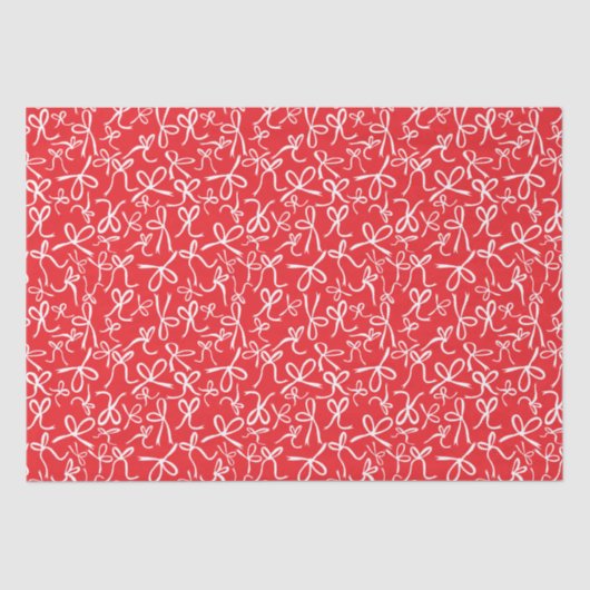 Whimsical Cute Christmas Bows Pattern Girly Gift  Seidenpapier (Vorderseite)