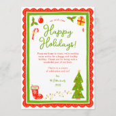 Whimsical Cute Christmas CUSTOM Scalloped  Feiertagskarte (Vorderseite)