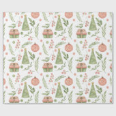 Whimsical Cute Christmas Icon | Geschenkpapier (Flach)
