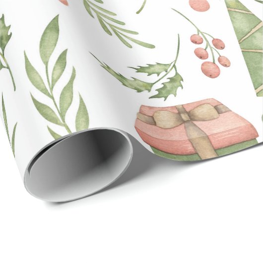 Whimsical Cute Christmas Icon | Geschenkpapier (Rolleneckpunkt)