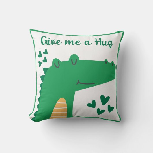 Whimsical cute crocodile head personalized quote kissen (Vorderseite)