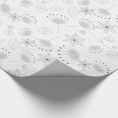 Whimsical Cute Floral and Bird Pattern on White Geschenkpapier (Ecke)