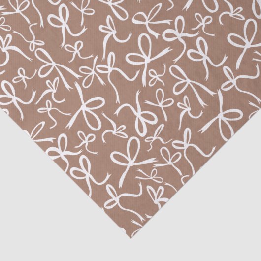 Whimsical Cute Mocha Bows Pattern Girly Gift  Seidenpapier (Detail)
