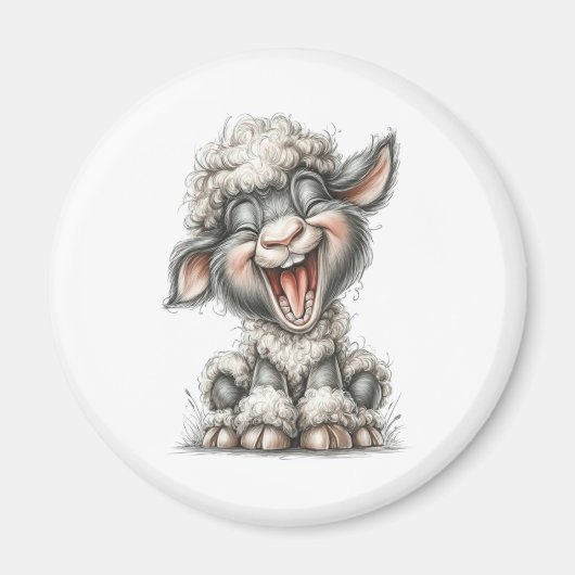 Whimsical Cute Sheep Magnet (Vorne)