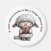 Whimsical Cute Sheep Reading a Book Magnet (Vorne)