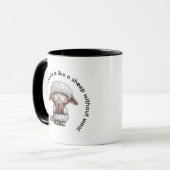 Whimsical Cute Sheep Reading a Book Tasse (Vorderseite Links)