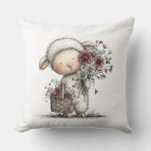 Whimsical Cute Watercolor Sheep Kissen (Vorderseite)