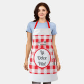 Whimsical Cutlery Dolce Vita Red Check Unisex Schürze (Getragen)