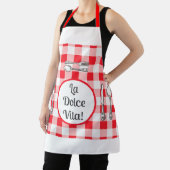 Whimsical Cutlery Dolce Vita Red Check Unisex Schürze (InSitu)