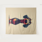  Whimsical Dachshund Character Illustration Wandteppich (Vorderseite (Horizontal))