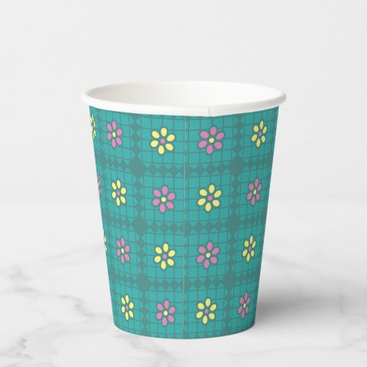 whimsical daiscal floral pattern picknick Kind Pappbecher (Rechts)