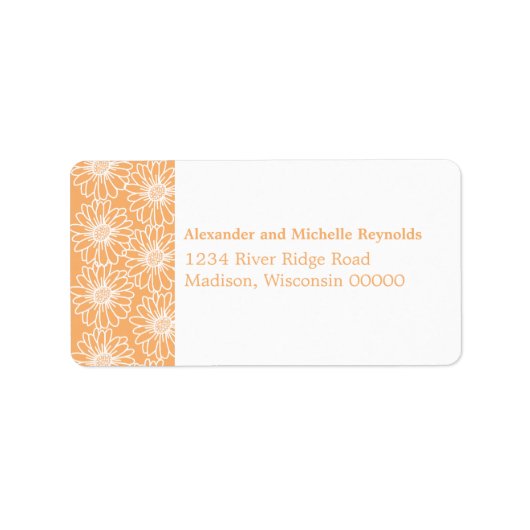 Whimsical Daisical Address Labels, Orange Adressaufkleber (Vorne)
