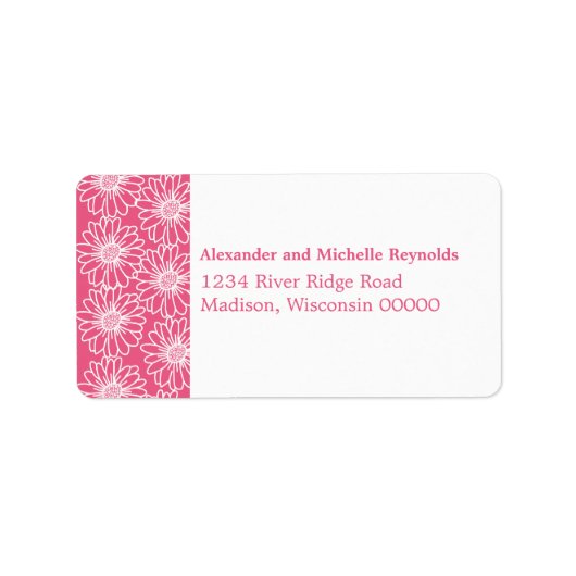 Whimsical Daisical Address Labels, rosa Adressaufkleber (Vorne)