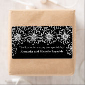 Whimsical Daisies Wedding Labels, Black (Insitu)