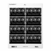 Whimsical Daisies Wedding Labels, Black (Vorne)