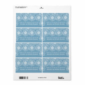 Whimsical Daisies Wedding Labels, blau (Vorne)