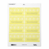 Whimsical Daisies Wedding Labels, gelb (Vorne)