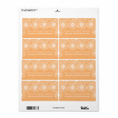 Whimsical Daisies Wedding Labels, Orange (Vorne)