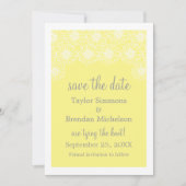 Whimsical Daisise Save the Date einladen, gelb (Vorderseite)