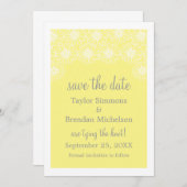 Whimsical Daisise Save the Date einladen, gelb (Vorne/Hinten)