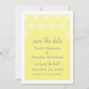 Whimsical Daisise Save the Date einladen, gelb