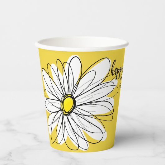 Whimsical Daisy - 40. oder Custom Birthday Party Pappbecher (Vorderseite)