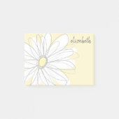 Whimsical Daisy - add your name yellow gray Post-it Klebezettel (Vorderseite)