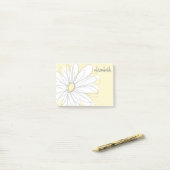 Whimsical Daisy - add your name yellow gray Post-it Klebezettel (Auf Schreibtisch)