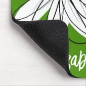 Whimsical Daisy - avocado green trendy script name Mousepad (Ecke)