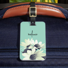 Whimsical Daisy Blume Aquamarin Gepäckanhänger