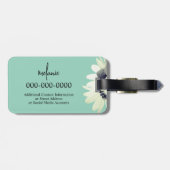 Whimsical Daisy Blume Aquamarin Gepäckanhänger (Rückseite horizontal)