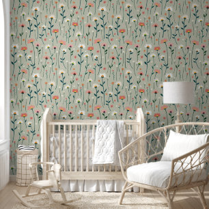 Whimsical Daisy Blume zeigen die Dekoration des gr Tapete