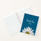 Whimsical Daisy Botanical Boho Simple Blue Notizblock (Innenseite)