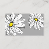 Whimsical Daisy - gelb grau Visitenkarte (Rückseite)
