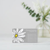 Whimsical Daisy - gelb grau Visitenkarte (Stehend Vorderseite)