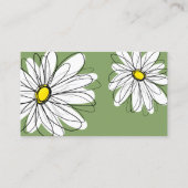 Whimsical Daisy - gelb grün Visitenkarte (Rückseite)