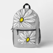 Whimsical Daisy - gray - trendy script name Bedruckter Rucksack (Vorderseite)