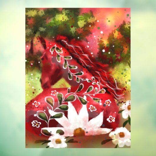 Whimsical Daisy Horsting in Field Abstrakt Art Fensteraufkleber (Blatt 3)