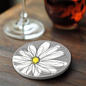 Whimsical Daisy in grau und gelb Getränkeuntersetzer