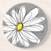 Whimsical Daisy in grau und gelb Getränkeuntersetzer (Vorne)