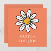 Whimsical Daisy Invitation - Minimaler Blumenarm Einladung (Vorne/Hinten)