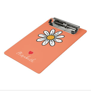 Whimsical Daisy Mini Clipboard - Helle florale Kun Klemmbrett